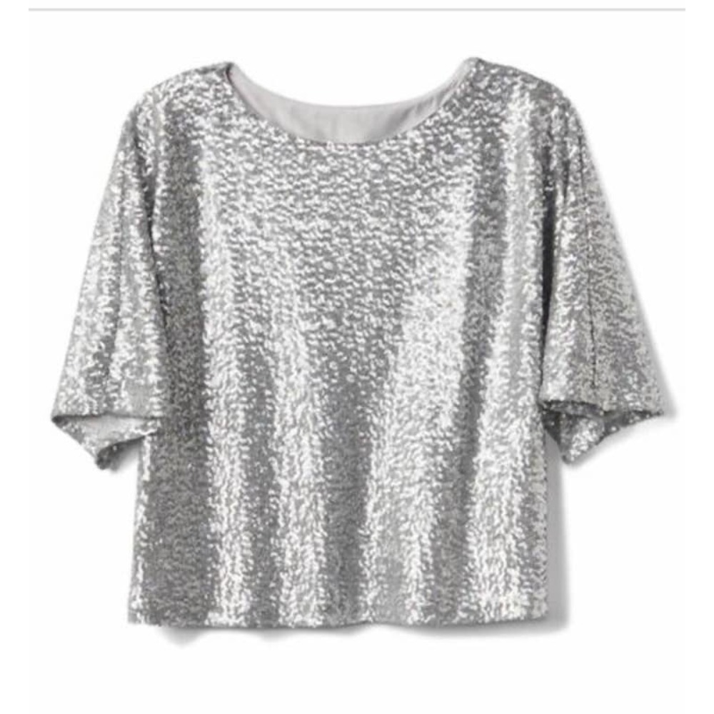 GAP silver sequin top size L/XL